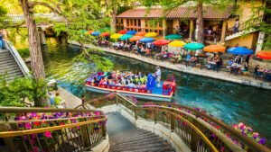 San Antonio texas water way near restaurant