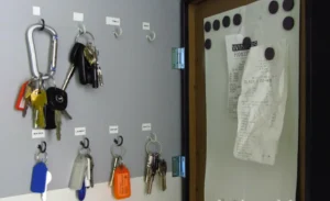 keys hanging on wall