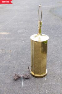 old lamp with gold base