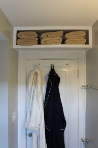 towel storage in bathroom