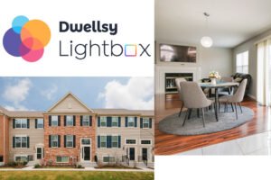 lightbox logo with dining room and apartment complex