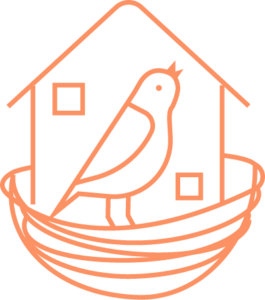 logo of bird in nest