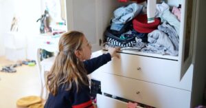 cluttered closet