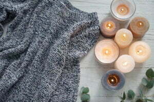 candles and sweater