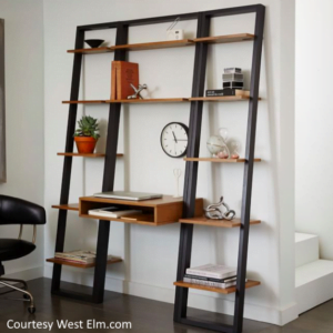 organizing shelf in living room