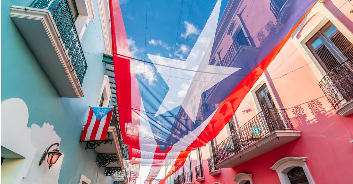 Puerto Rico flag in san Juan