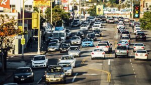 cars driving in LA