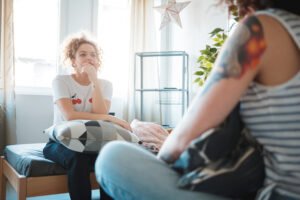 two women in apartment