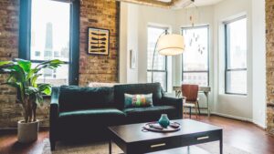 modern living room in condo