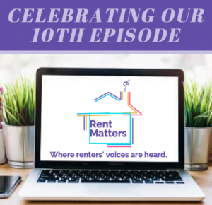 laptop with rent matters logo