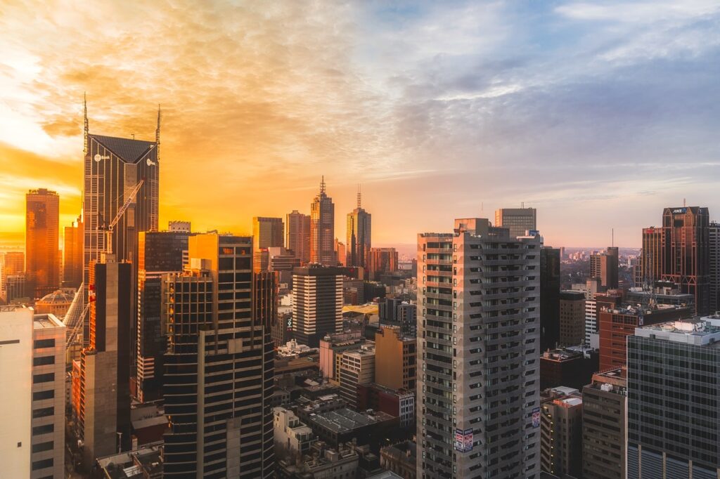 skyline during the sunset