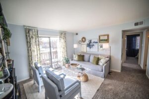 light blue living room