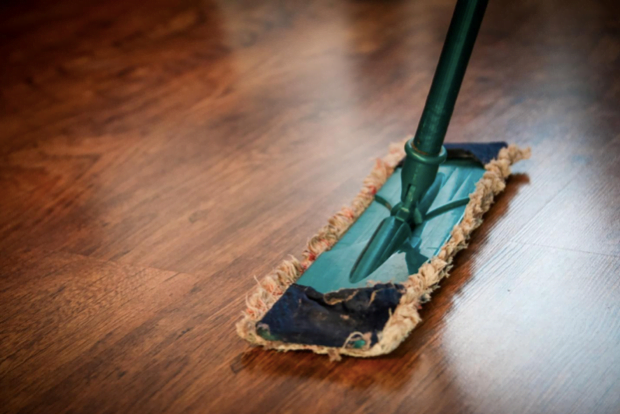 mop on wooden floor