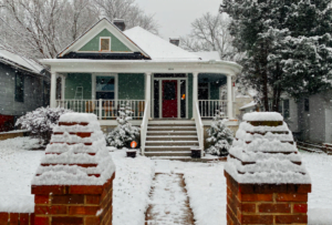 house covered in snow