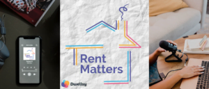 phone with rent matters logo and recording mic